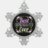 Beste kleindochter ooit - Floral Tin Sneeuwvlok Ornament (Voorkant)