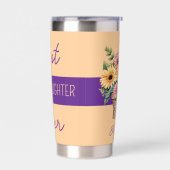 Beste kleindochter ooit gerbera bloeit sinaasappel geïsoleerde drinkbeker (Links)