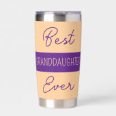 Beste kleindochter ooit gerbera bloeit sinaasappel geïsoleerde drinkbeker (Voorkant)