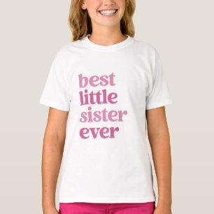 Beste kleine zuster ooit met roze tekstmeisjes t-shirt