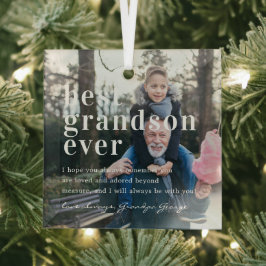 Beste kleinzoon ooit | Citaat & foto cadeau Glas Ornament