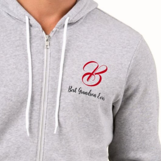 Beste kleinzoon ooit (Initiaal letter) monogram Hoodie