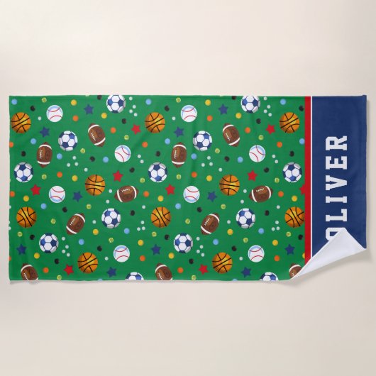 Beste kleurrijke groene sportzalen strandlaken (Voorkant)