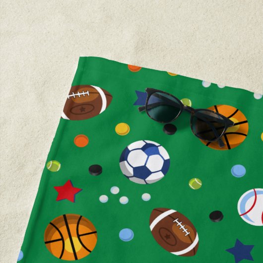 Beste kleurrijke groene sportzalen strandlaken (In situ)