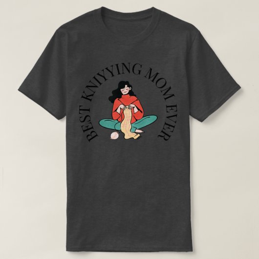 BESTE KNITTING MOM EVER 166 T-SHIRT (Design voorkant)