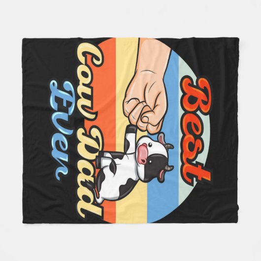 Beste Koe, pap ooit| Funny dad gift Fleece Deken (Voorkant (Horizontaal))