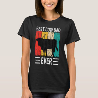 Beste Koe Vader Ooit Koe Boerderij Boer Retro Vint T-shirt