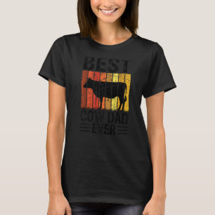Beste Koe Vader Ooit Koe Boerderij Boer Retro Vint T-shirt