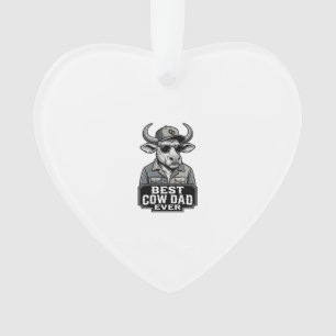 Beste Koe Vader Ooit Vintage Gravure Ontwerp_1 Ornament