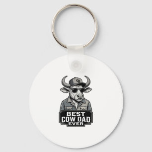Beste Koe Vader Ooit Vintage Gravure Ontwerp_1 Sleutelhanger