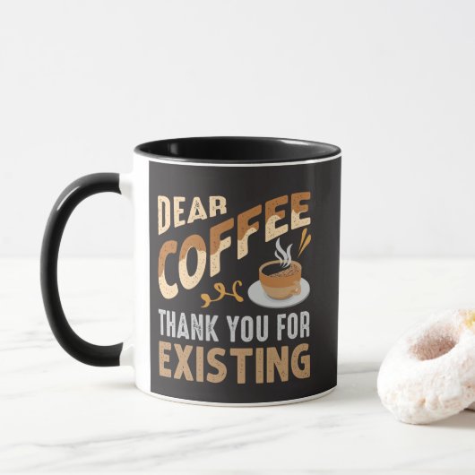 Beste koffie dank je dat je bestaat Grappige koffi Mok (Met donut)