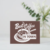 ❝ beste koffie in de stad ❞ briefkaart (Staand voorkant)