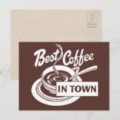 ❝ beste koffie in de stad ❞ briefkaart (Voorkant / Achterkant)