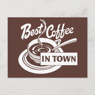 ❝ beste koffie in de stad ❞ briefkaart