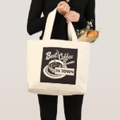 Beste koffie in de stad grote tote bag (Voorkant (product))
