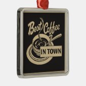 Beste koffie in de stad metalen ornament (Rechts)