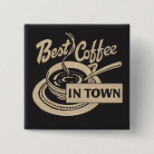 Beste koffie in de stad vierkante button 5,1 cm (Voorkant)
