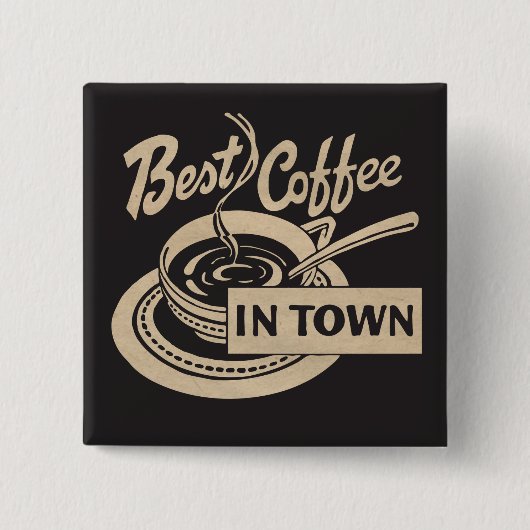 Beste koffie in de stad vierkante button 5,1 cm (Voorkant)