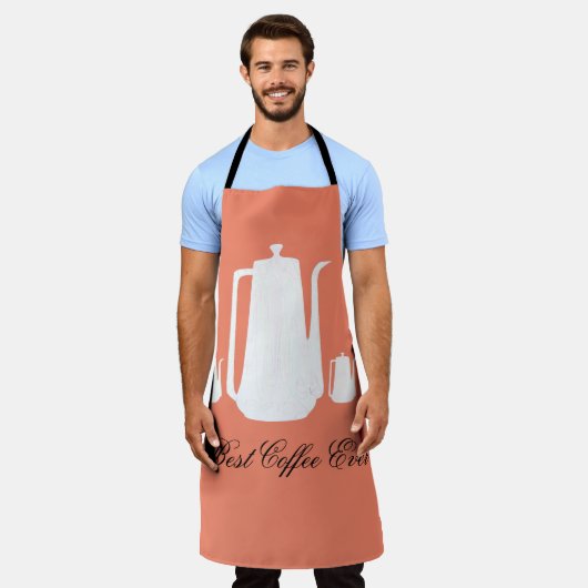 Beste koffie ooit schort (Gedragen)