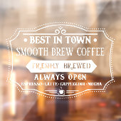 Beste Koffiewinkel in eigen bedrijf Raamsticker (Vel 2)