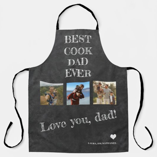 Beste kok vader ooit Vaderdag foto collage Schort (Voorkant)