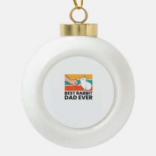 Beste konijnenkonijn vader ooit grappig konijn keramische bal ornament