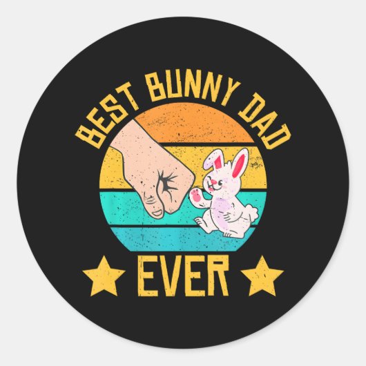 Beste Konijntje Pap ooit met Konijn Ronde Sticker (Voorkant)