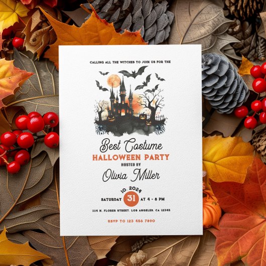 Beste kostuum Halloween Party Enchanted Castle Kaart