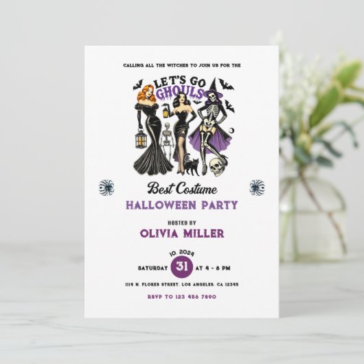 Beste kostuum Halloween Party uitnodiging (Staand voorkant)