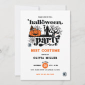 Beste Kostuum Retro Halloween Party Uitnodiging (Voorkant)