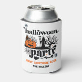 Beste Kostuum Retro Halloween Party Uitnodiging Blikjeskoeler (Blikje Achterkant)