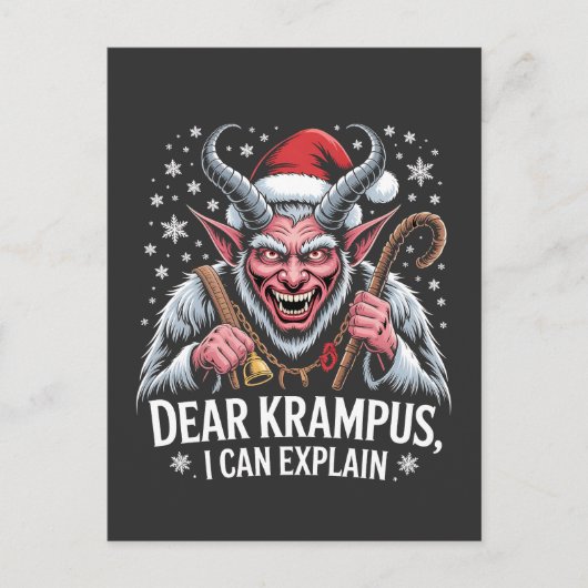 Beste Krampus, ik kan de kerstman uitleggen Aankondigingskaart (Voorkant)