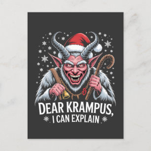 Beste Krampus, ik kan Kerstmis Sint Nicolaas uitle Aankondigingskaart