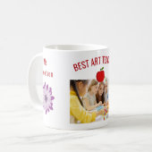 Beste kunstleraar ooit, naam, foto, waardering koffiemok (Voorkant links)