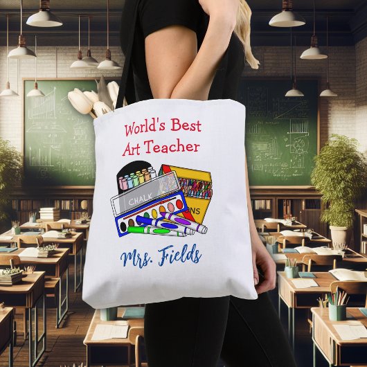 Beste kunstleraar ter wereld tote bag