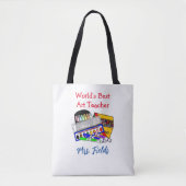Beste kunstleraar ter wereld tote bag (Voorkant)