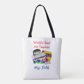Beste kunstleraar ter wereld tote bag (Achterkant)