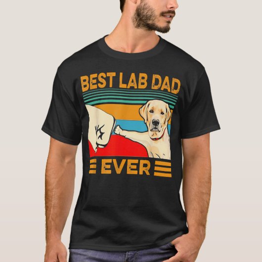 Beste Lab Papa Ooit Retro T-shirt (Voorkant)