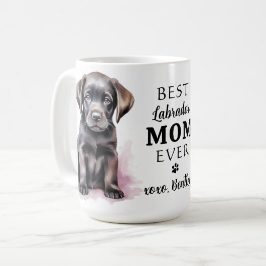 Beste LABRADOR MAM Hondenliefhebber Schattige Pupp Koffiemok (Voorkant links)