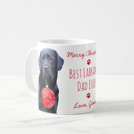 Beste Labrador papa ooit Kerst Schattige zwart lab Koffiemok (Voorkant links)