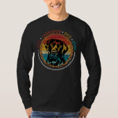 Beste labrador papa ooit retro zonsondergang  stij t-shirt (Voorkant)