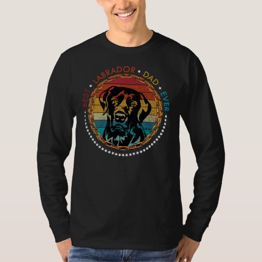 Beste labrador papa ooit retro zonsondergang  stij t-shirt (Voorkant)