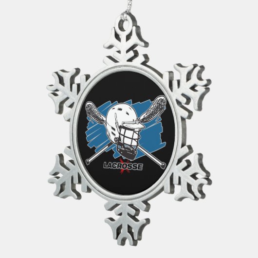 Beste lacrosse tin sneeuwvlok ornament (Rechts)