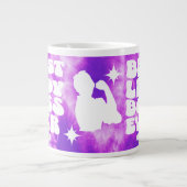 Beste Lady Boss Ever Retro Paarse Tie Dye Custom Grote Koffiekop (Voorkant)