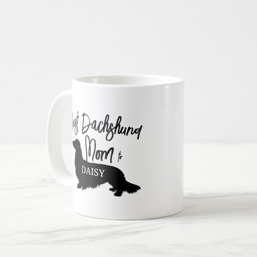 Beste Lange Haar Dachshund Hond Mam Gift Koffiemok (Voorkant links)