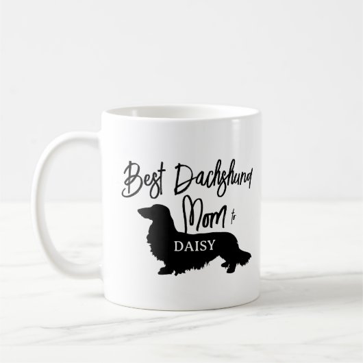 Beste Lange Haar Dachshund Hond Mam Gift Koffiemok (Links)