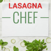 Beste Lasagna Chef ter wereld - rood wit groen Theedoek (Gevouwen)