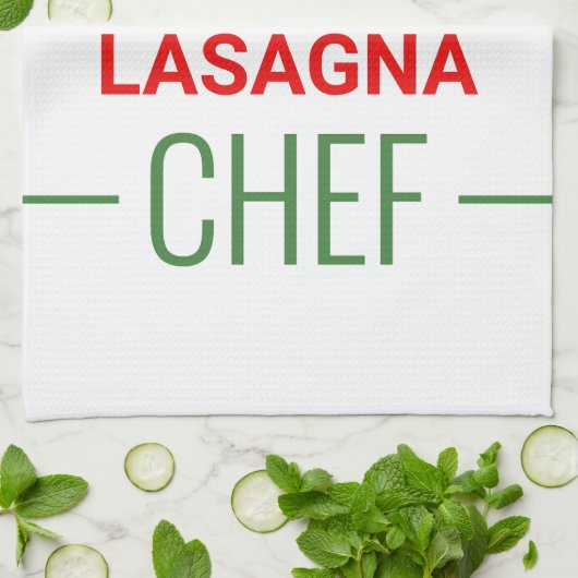 Beste Lasagna Chef ter wereld - rood wit groen Theedoek (Gevouwen)