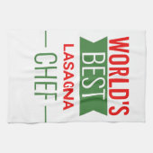 Beste Lasagna Chef ter wereld - rood wit groen Theedoek (Horizontaal)