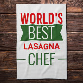 Beste Lasagna Chef ter wereld - rood wit groen Theedoek